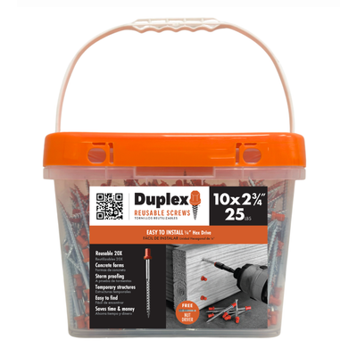 #10 x 2-3/4" DUPLEX® SCREWS – 25LB BUCKET